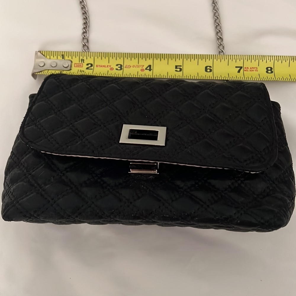 Small, black, sparkly handbag